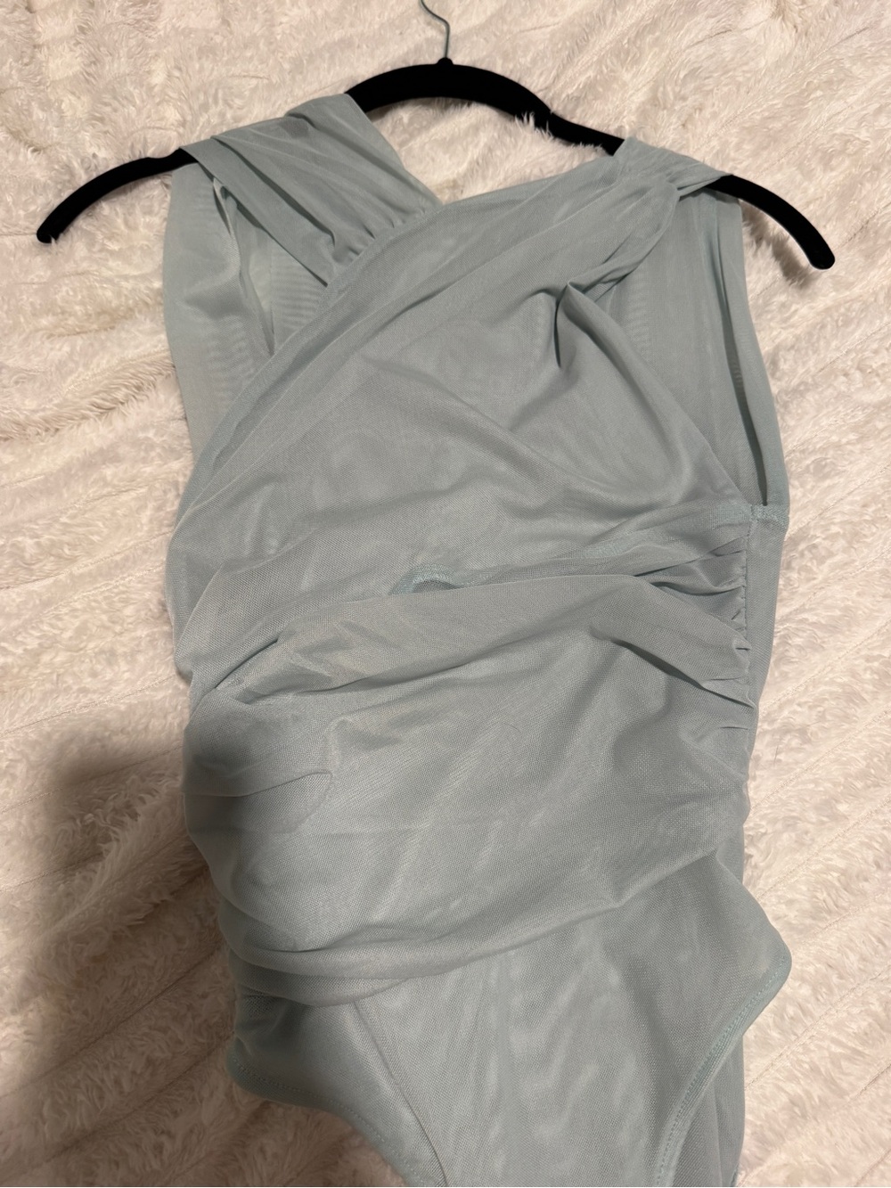 Women’s Light Blue Draped bodysuit